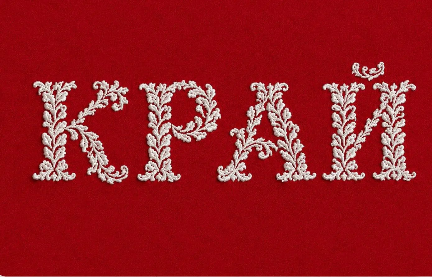 Вышитый логотип КРАЙ